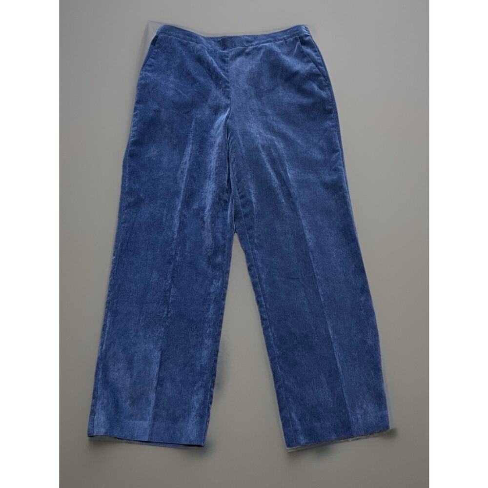 Alfred Dunner Navy Blue Fine Wale Corduroy Pull On Pants Elastic Waist size 12